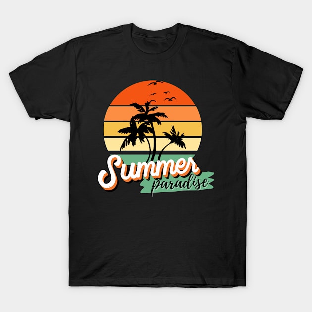 Colorful Retro Sunset Summer T-Shirt T-Shirt by Raja2021